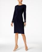 Vince Camuto Long-sleeve Beaded Sheath Dress