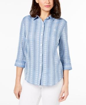 Karen Scott Cotton Printed Shirt, Created For Macy's