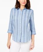 Karen Scott Cotton Printed Shirt, Created For Macy's