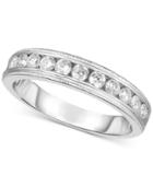 Diamond Bead Work Channel-set Band (3/8 Ct. T.w.) In 14k White Gold
