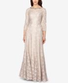 Tahari Asl Embellished Lace V-back Gown