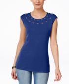 Inc International Concepts Grommet-trim Top, Only At Macy's