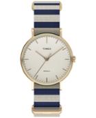 Timex Women's Weekender Fairfield Blue And White Nylon Strap Watch 48mm Tw2p91900jt