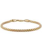 Esquire Men's Jewelry Box Link Chain Bracelet In 14k Gold-plated Sterling Silver, Created For Macy's