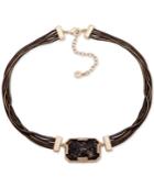 Anne Klein Two-tone Pave & Stone Collar Necklace, 16 + 3 Extender