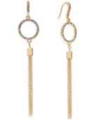 Inc International Concepts Pave Circle And Tassel Drop Earrings, Created For Macy's