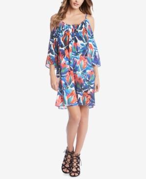 Karen Kane Printed Cold-shoulder Dress