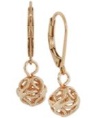2028 Rose Gold-tone Openwork Ball Drop Earrings