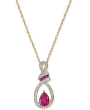 Certified Ruby (9/10 Ct. T.w.) And Diamond (1/5 Ct. T.w.) Pendant Necklace In 14k Gold
