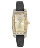 Charter Club Women's Gold-tone Black Suede Watch 19mm 17290, Only At Macy's