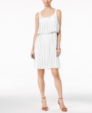 Ny Collection Petite Pleated Popover Dress