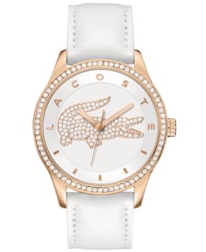 Lacoste Watch, Women's Victoria White Leather Strap 40mm 2000821
