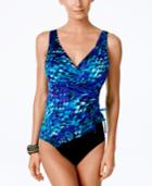 Swim Solutions Printed Long-torso One-piece Swimsuit Women's Swimsuit