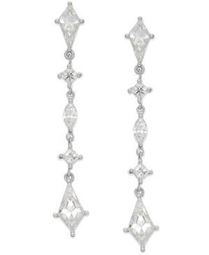 Arabella Swarovski Zirconia Five-stone Linear Earrings In Sterling Silver