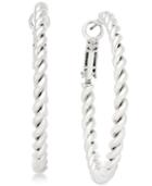 Charter Club Silver-tone Twisted Hoop Earrings, Only At Macy's