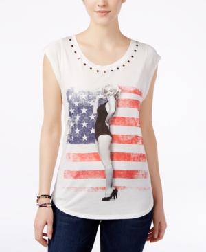 Marilyn Monroe Juniors' Embellished Marilyn Graphic T-shirt