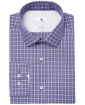 Ryan Seacrest Distinction Men's Slim-fit Stretch Non-iron Performance Check Dress Shirt, Created For Macy's