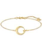 Swarovski Gold-tone Pave Crescent Moon & Star Link Bracelet