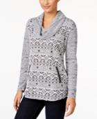 Style & Co. Petite Jacquard Cowl-neck Sweater, Only At Macy's