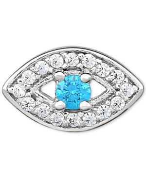 Diamond Evil Eye Single Stud Earring (1/10 Ct. T.w.) In 14k White Gold