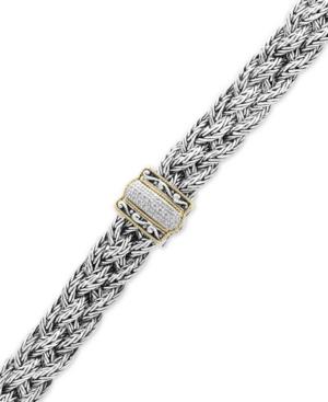 Balissima By Effy Diamond Braided Bracelet (1/10 Ct. T.w.) In Sterling Silver & 18k Gold