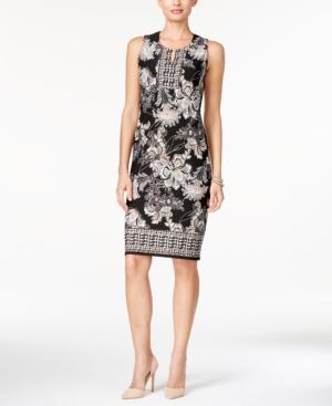 Jm Collection Floral-print Sleeveless Dress, Only At Macy's