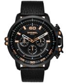 Diesel Men's Chronograph Deadeye Black Leather Strap Watch 51x56mm Dz4409