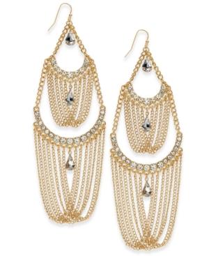 Thalia Sodi Gold-tone Crystal Chandelier Earrings, Created For Macy's