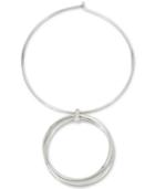 Kenneth Cole New York Silver-tone Double-ring Large Circular Pendant Necklace