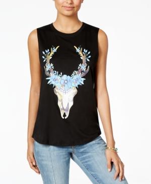 American Rag Juniors' Cotton Skull Graphic Tank, Created For Macy's