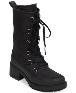 Lucky Brand Women's Alascan Tall Lace-up Faux-fur Hiker Booties Women's Shoes