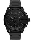 Diesel Men's Chronograph Mega Chief Black Stainless Steel Bracelet Watch 48mm