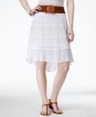 Bcx Juniors' Tiered Lace-up A-line Skirt