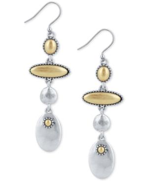 Lucky Brand Two-tone Sculptural Linear Drop Earrings
