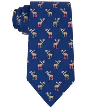 Tommy Hilfiger Men's Reindeer Print Conversational Silk Tie