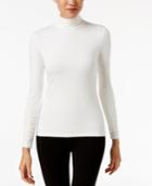 Alfani Petite Ruched Mock-neck Knit Top, Only At Macy's
