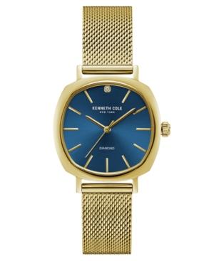 Kenneth Cole New York Ladies Diamond Gold Tone Mesh Bracelet Watch 34mm