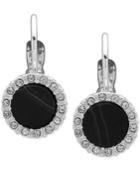 Nine West Silver-tone Pave & Stone Drop Earrings