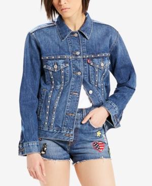 Levi's Cotton Ex-boyfriend Studded Trucker Jacket, A Macy's Exclusive Style