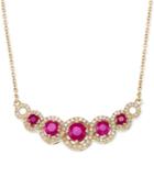 Rare Featuring Gemfields Certified Ruby (1-5/8 Ct. T.w.) And Diamond (3/8 Ct. T.w.) Fancy Statement Necklace In 14k Gold, Created For Macy's