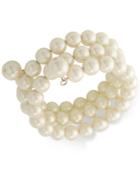 Carolee Gold-tone Imitation Pearl Multi-row Bracelet