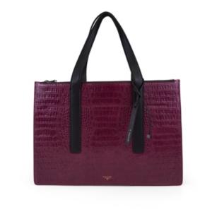 T Tahari Color & Black Croc Tote