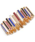 French Connection Gold-tone Multicolor Bar Bracelet