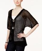 Jm Collection Petite Dolman-sleeve Cardigan, Only At Macy's
