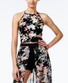 Material Girl Juniors' Floral-print Halter Top, Only At Macy's