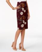 Eci Embroidered Pencil Skirt