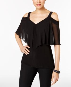 Msk V-neck Cold-shoulder Flutter Top