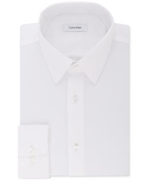 Calvin Klein Men's Steel Classic/regular Fit Non-iron Performance Stretch Pattern Dress Shirt