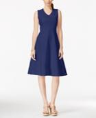 Ny Collection Petite Seamed Fit & Flare Dress, Only At Macy's