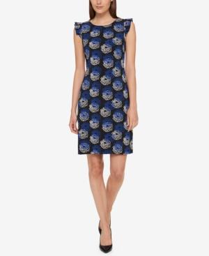 Tommy Hilfiger Flutter-sleeve Floral Sheath Dress